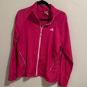 Adidas pink windbreaker running jacket
